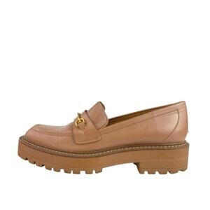 Sam Edelman Laurs Brown Leather Buckle Slip On Chunky Platform Loafers Shoes 8.5